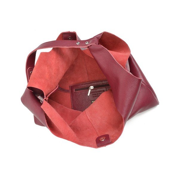Bordo rdeče usnje Sofia Cardoni Hobo torbica-image-4