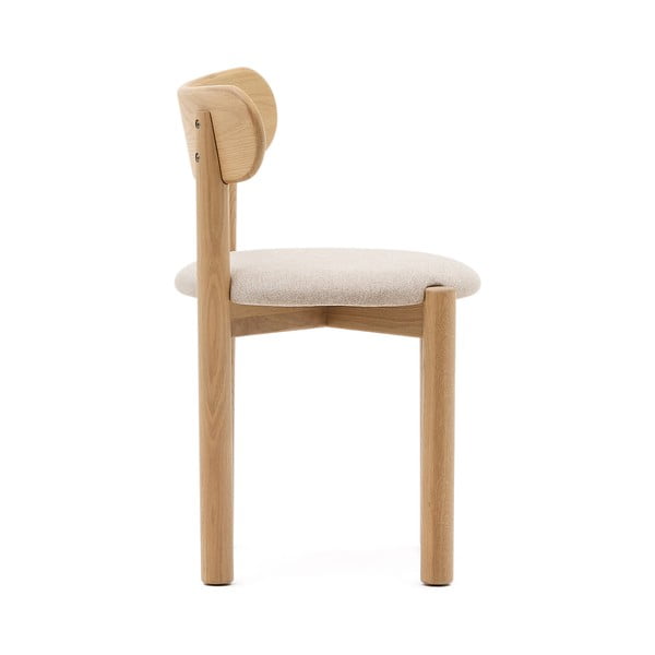 Jedilni stoli iz masivnega hrasta v kremno beli in naravni barvi v kompletu 2 ks Nebai – Kave Home-image-3