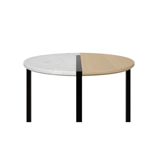 Okrogla klubska mizica s ploščo v dekorju hrasta ø 80 cm Sonata - TemaHome-image-2