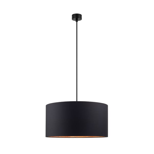 Črna viseča svetilka z detajli v bakreni barvi Sotto Luce Mika, ⌀ 50 cm