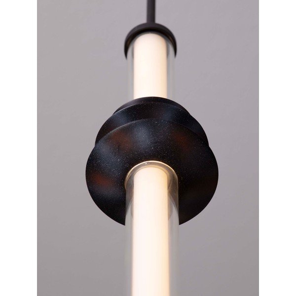 Mat črna keramična LED zatemnitvena viseča svetilka s senčilom iz akrilnega stekla ø 8 cm Stalactite – Nova Luce-image-2