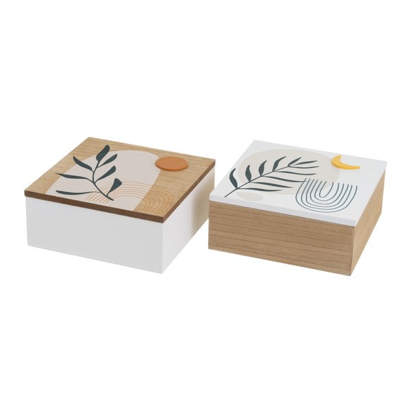 Škatle za shranjevanje v kompletu 2 ks s pokrovom/dekorativne ø 20x8,5 cm – Casa Selección