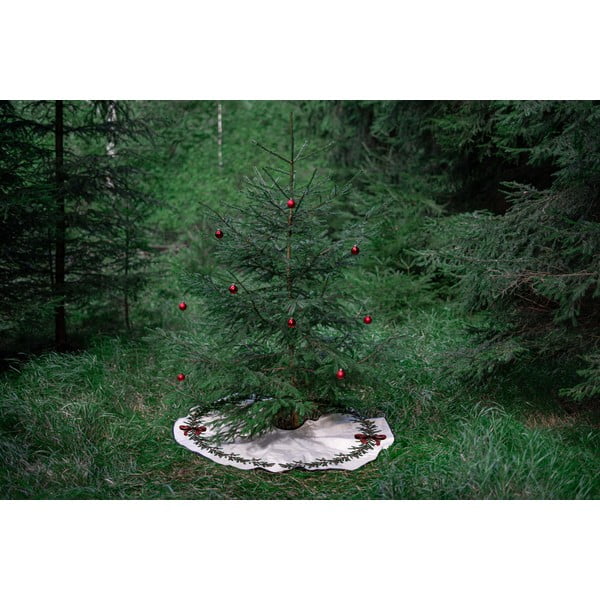 Kremno bela pralna okrogla preproga za pod jelko z božičnim motivom ø 130 cm – Butter Kings-image-2