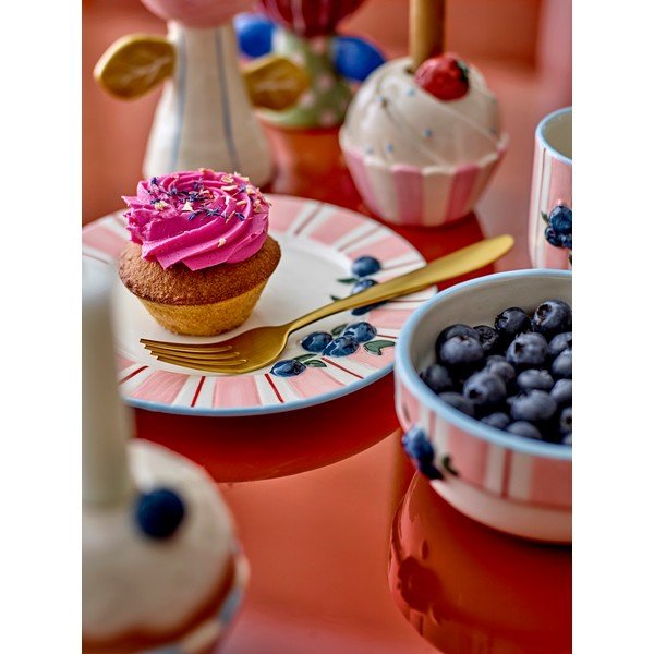 Rožnati/kremno beli desertni krožniki v kompletu 4 ks iz kamenine ø 20,5 cm Carry – Bloomingville-image-2