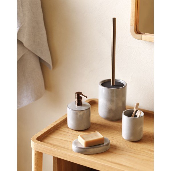 Svetlo siv keramičen podstavek za milo Chavela – Kave Home-image-2