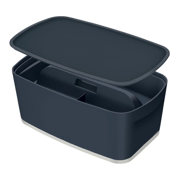 Siva škatla za shranjevanje s pokrovom 32x19x13 cm MyBox – Leitz