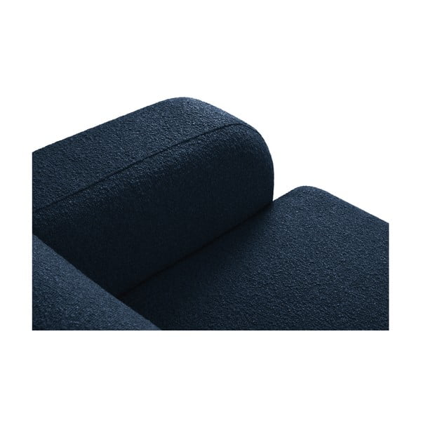 Temno moder fotelj iz tkanine bouclé Molino – Micadoni Home-image-4