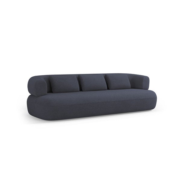 Temno modra sedežna garnitura iz tkanine bouclé 226 cm Jenny – Micadoni 