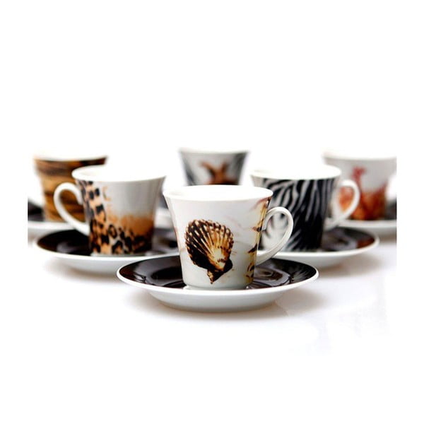 Komplet 6 porcelanskih skodelic za čaj Kutahya Sea World, 80 ml-image-1