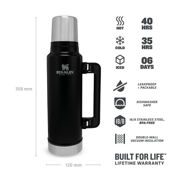 Črna termovka s skodelico  1,4 l – Stanley-image-4