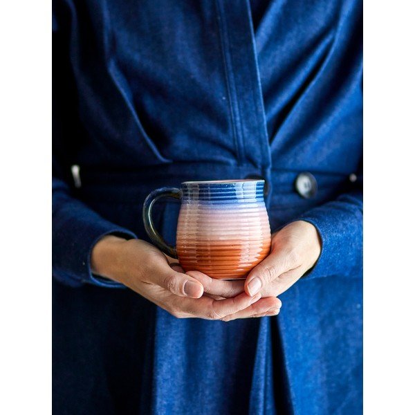 Modre/oranžne keramične skodelice v kompletu 4 ks 200 ml Tatum – Bloomingville-image-2