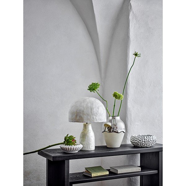 Kremno bela/v srebrni barvi vaza iz kamenine (višina 26 cm) Silvio – Bloomingville-image-1