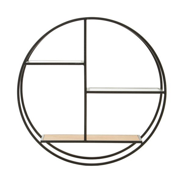 Črna/v naravni barvi večnivojska kovinska polica 61 cm Mataram – Premier Housewares-image-1