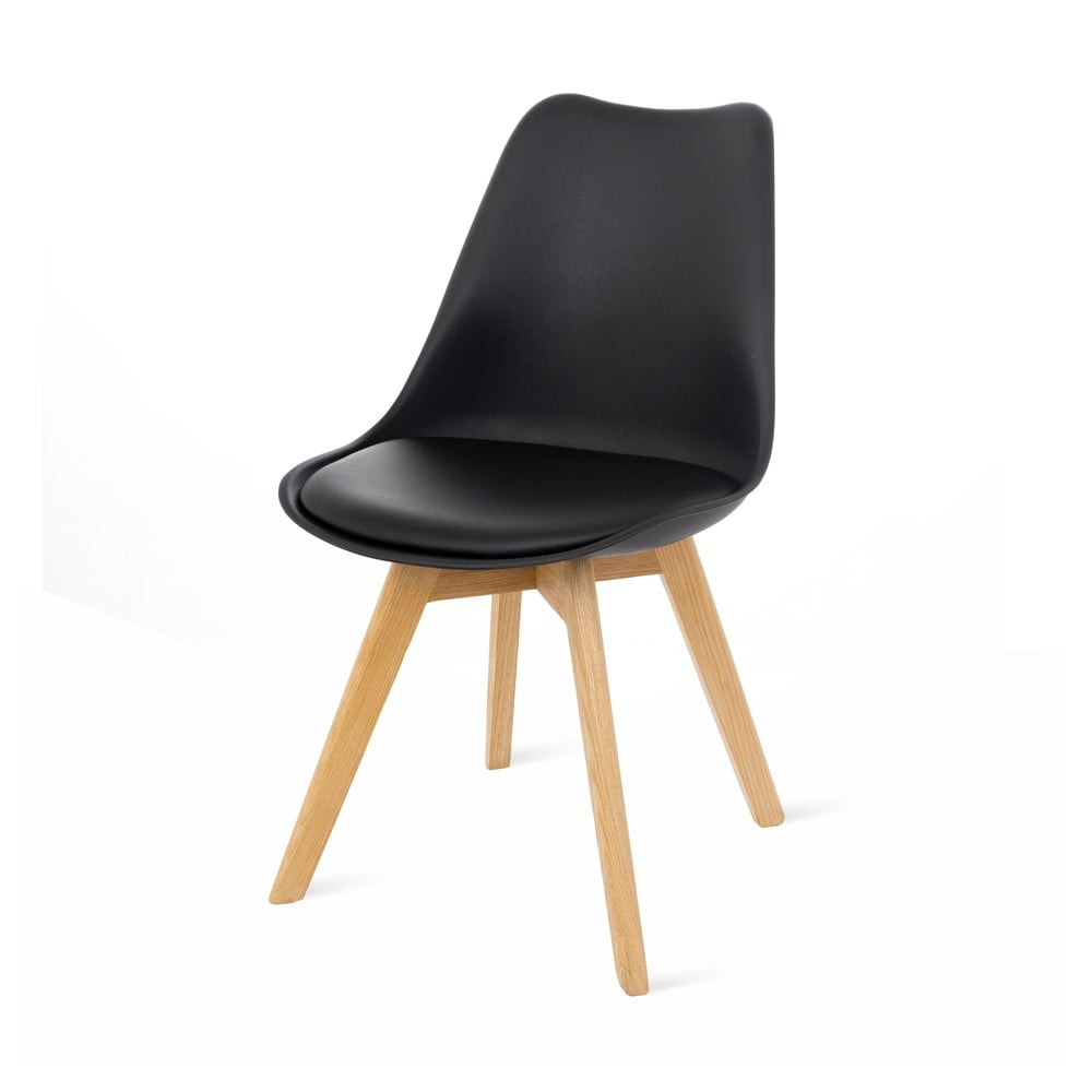 Komplet 2 črnih stolov z bukovimi nogami Bonami Essentials Retro