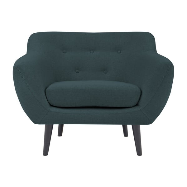 Temno moder fotelj z rjavimi nogami Mazzini Sofas Piemont