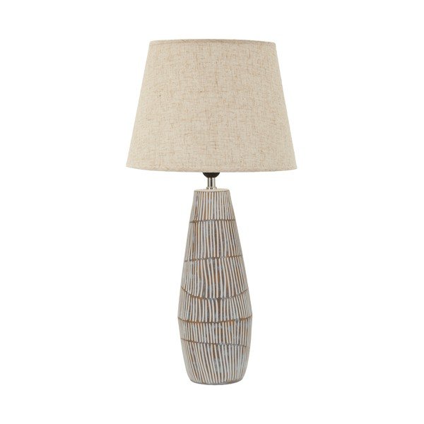 Kremno bela namizna svetilka s tekstilnim senčilom (višina 69,5 cm) Hanoi – Mauro Ferretti