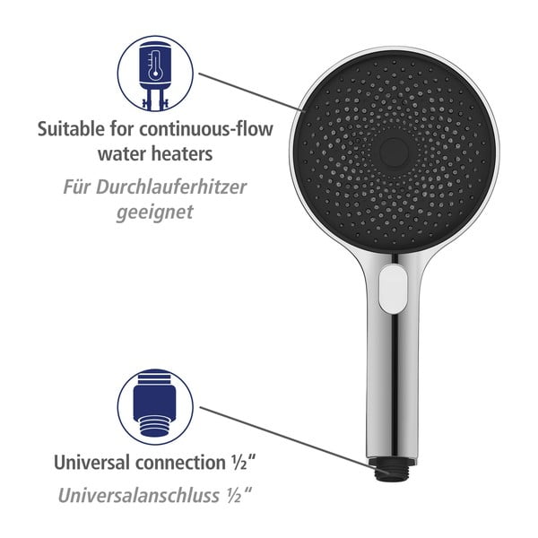 Tuš garnitura iz nerjavečega jekla v sijajno srebrni barvi 120 cm Soft Water – Wenko-image-4