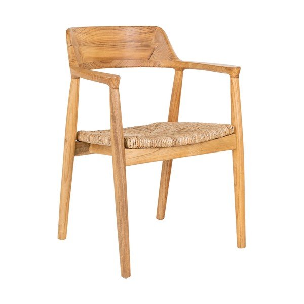 Jedilni stol z nasloni za roke iz masivnega lesa v naravni barvi Getafe – House Nordic