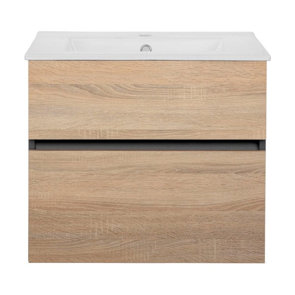 Stenska omarica brez umivalnika v hrastovem dekorju v naravni barvi 60x52 cm Wisla – Støraa-image-2