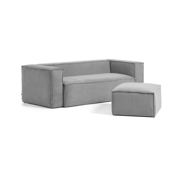 Svetlo siv tabure Kave Home Blok-image-3