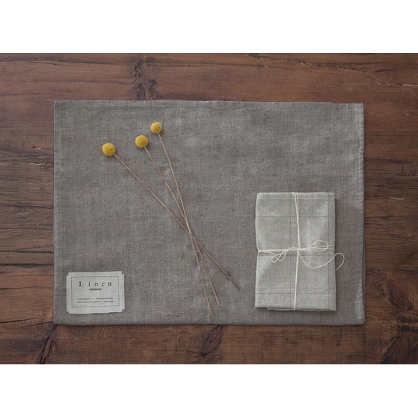 Komplet 4 prtičkov z mešanico lanu Really Nice Things Grey Lines, 43 x 43 cm-image-3