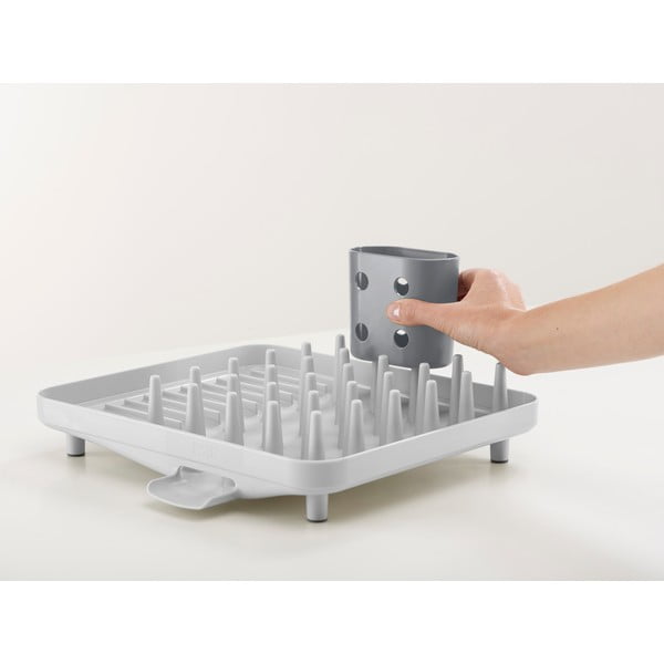 Svetlo siv plastičen odcejalnik posode 33,5x31,5 cm Duo – Joseph Joseph-image-4