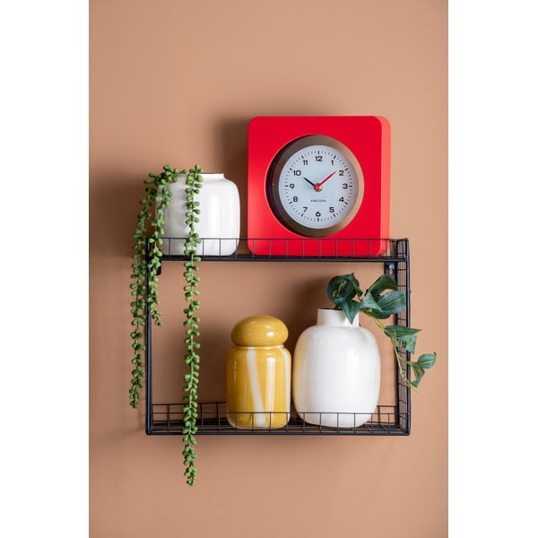 Črna večnivojska jeklena polica 40 cm Reja – PT LIVING-image-1