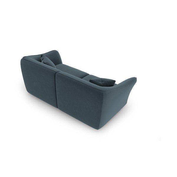 Modra žametna sedežna garnitura 206 cm Tokyo – Cosmopolitan Design-image-3