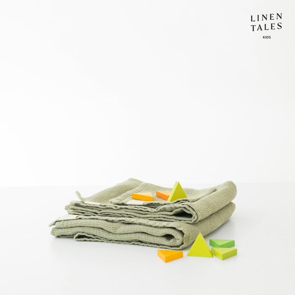 Svetlo zelena lanena otroška brisača 45x90 cm – Linen Tales