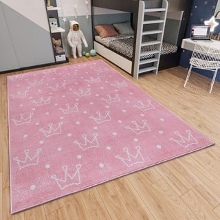 Rožnata otroška preproga 160x235 cm Crowns – Hanse Home