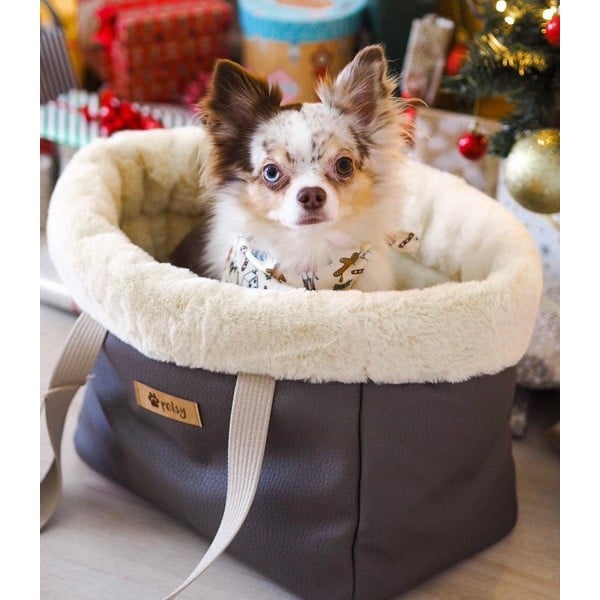 Rjava torba iz eko usnja 35x21 cm Snow - Petsy-image-4
