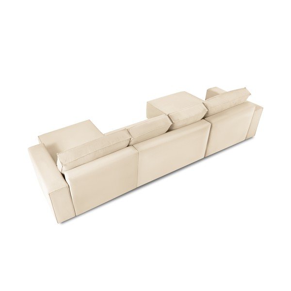 Bež raztegljiva sedežna garnitura v U obliki Mazzini Sofas Azalea-image-4