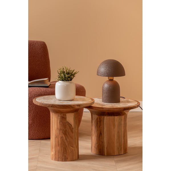 Okrogla stranska mizica iz masivnega manga ø 45 cm Tubo – Leitmotiv-image-1