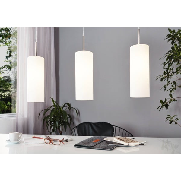 Bela/srebrna viseča svetilka s steklenim senčilom TROY 3 – EGLO-image-1