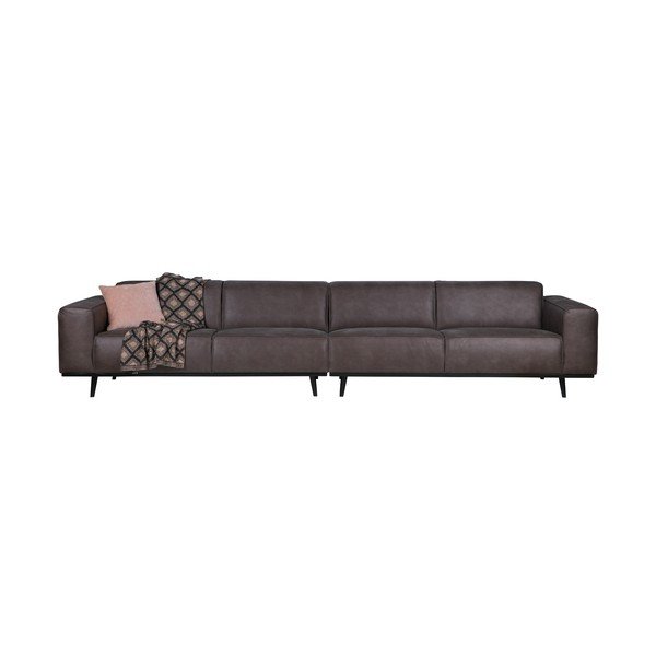 Siva žametna zofa BePureHome Statement, 372 cm-image-2