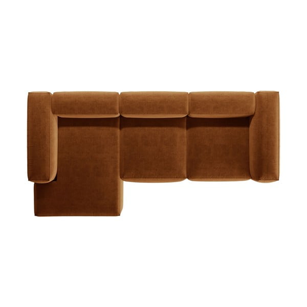 Opečnato oranžna kotna sedežna garnitura (levi kot/z ležalnikom) Bergamo – Cosmopolitan Design-image-3