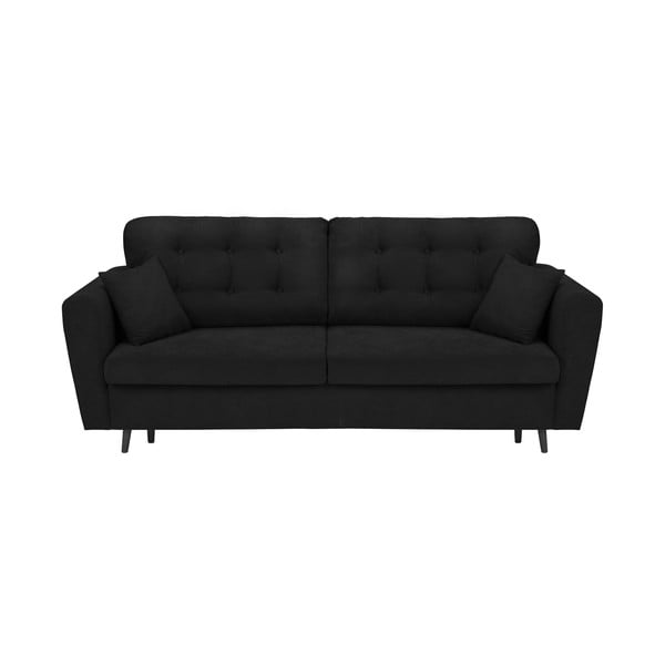 Črni trisedežni raztegljivi kavč s shranjevanjem Cosmopolitan Design Lyon