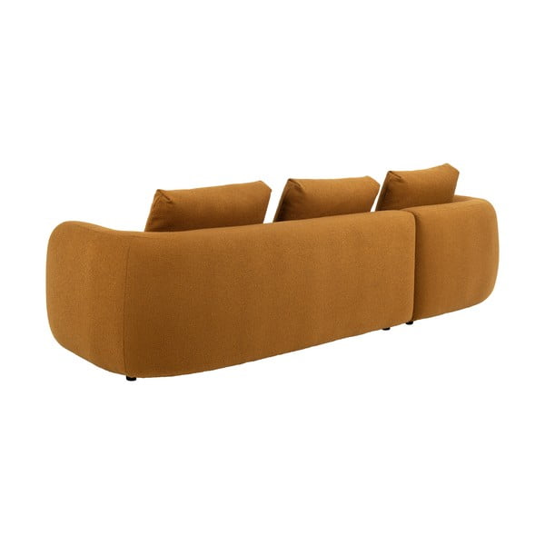 Gorčično rumena kotna sedežna garnitura iz tkanine bouclé (desni kot) Imola – Bonami Selection-image-3