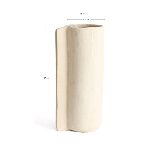 Kremno bela visoka vaza iz papirmašeja (višina 67 cm) Mireni – Kave Home-image-4