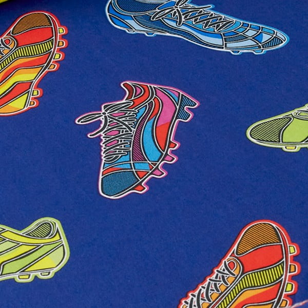 Modra napenjalna enojna otroška rjuha 90x190 cm Bright Football – Catherine Lansfield-image-2