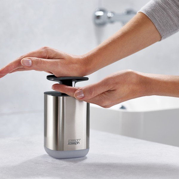 Dozirnik za milo iz nerjavečega jekla v sijajno srebrni barvi 250 ml Presto Steel – Joseph Joseph-image-2