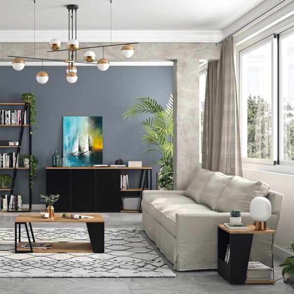 Klubska mizica s ploščo v dekorju oreha 40x40 cm Albi - TemaHome-image-3