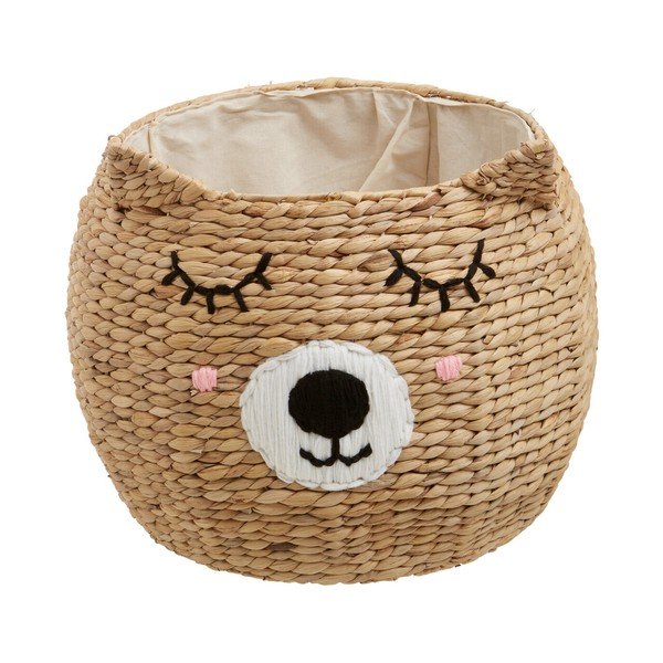 Otroška škatla za shranjevanje iz vodne hijacinte v naravni barvi ø 49x40 cm Lidi Cat Face – Premier Housewares