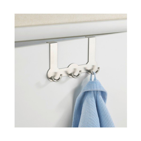 Obešalnik za vrata s 3 kavlji v srebrni barvi Wenko Rondo-image-2