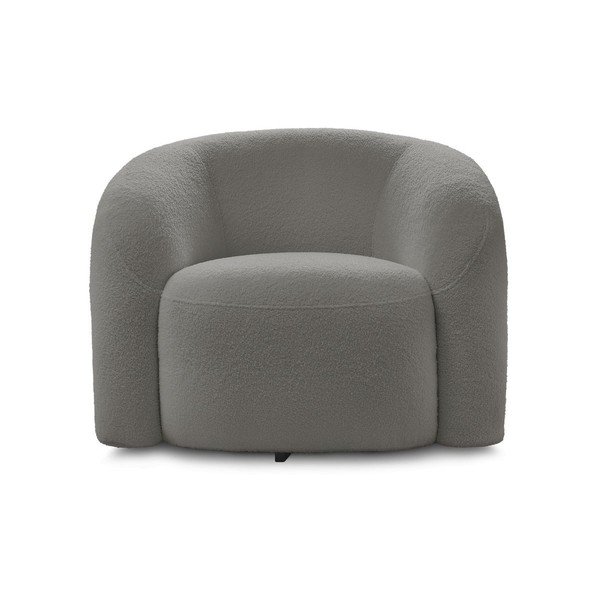 Siv vrtljiv fotelj iz tkanine bouclé Elina – Bobochic Paris-image-2