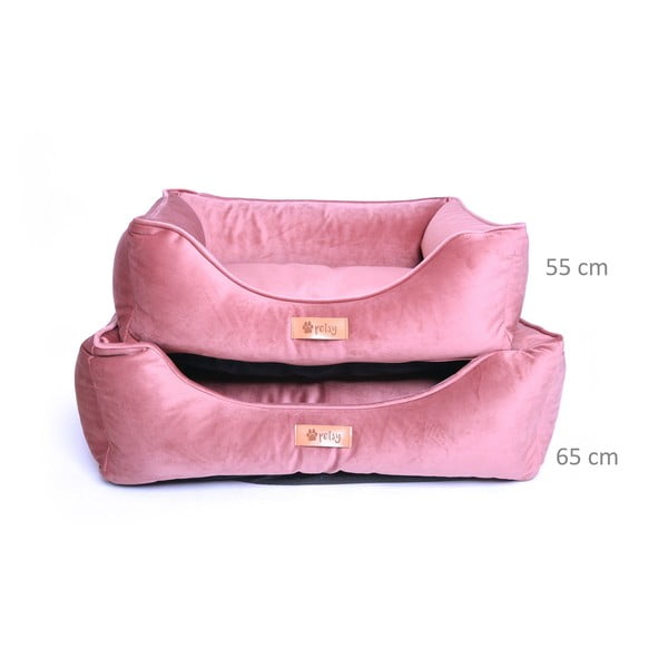 Roza žametna postelja 65x50 cm Royal - Petsy-image-1