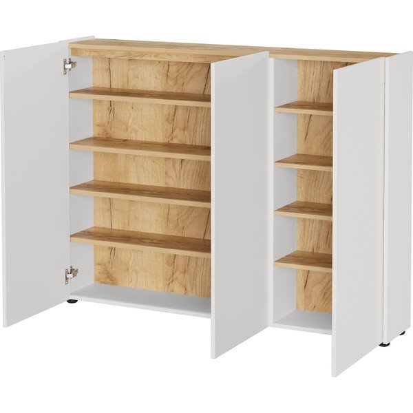 Kremno bela omarica v hrastovem dekorju 138x105x25 cm Libbiano – Germania-image-2