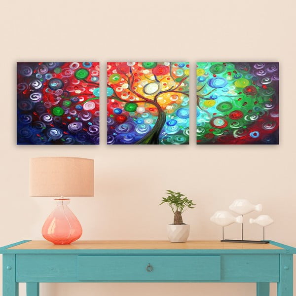 Slike v kompletu 3 ks 30x30 cm Tree of Life – Wallity-image-1