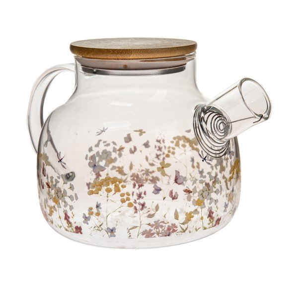 Steklen čajnik 1 l Flowers – Dakls