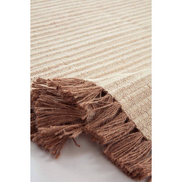 Kremno bela ročno tkana preproga iz mešanice bombaža 200x300 cm Channa – Jotex-image-3
